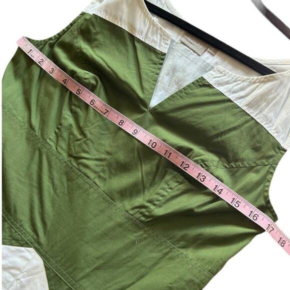 EUC eShakti Green Navy Chevron Stripe Full Skirt Sleeveless Summer Maxi  Medium - Picture 8 of 12